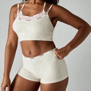 NWT Missguided x Playboy ChristmasbCrop Top And Boy shorts Set